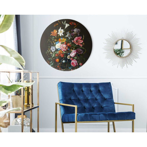 Reinders glasschilderij De Heem - Stilleven op vaas - Ø 70cm
