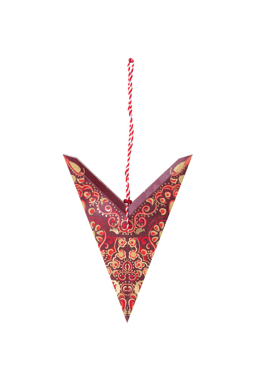 Pip Studio - Christmas Dark Red Overall Print - Papieren Kerstster - 60cm