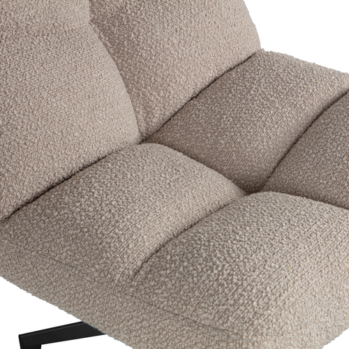 WOOOD draaibare fauteuil Vinny - Boucle - Zand - 80x75x75 - vtwonen shop