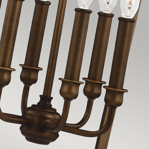 Elstead Yarmouth - Hanglamp met 6 lampen, geschilderd verouderd messing