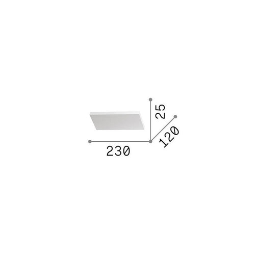 Ideal Lux BLOCK 23 cm vlakke wandspot, wit, 2x LED, 1800lm, 3000K