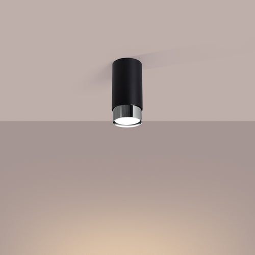 Sollux Lighting Plafondlamp NERO 12,5 zwart/chroom - 6x6x12,5cm