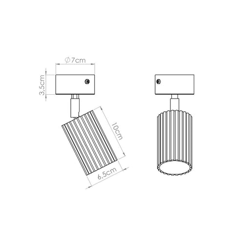 Sollux Lighting Plafondlamp KARBON 1 rood - 7x7x18cm