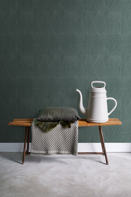 ESTAhome behang origami motief petrolblauw - 53 cm x 10.05 m - 148712 - vtwonen shop