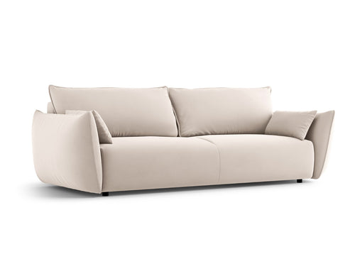 Cosmopolitan Design Slaapbank met opbergdoos Matera 3-zits, flueel beige - 108x240x86cm