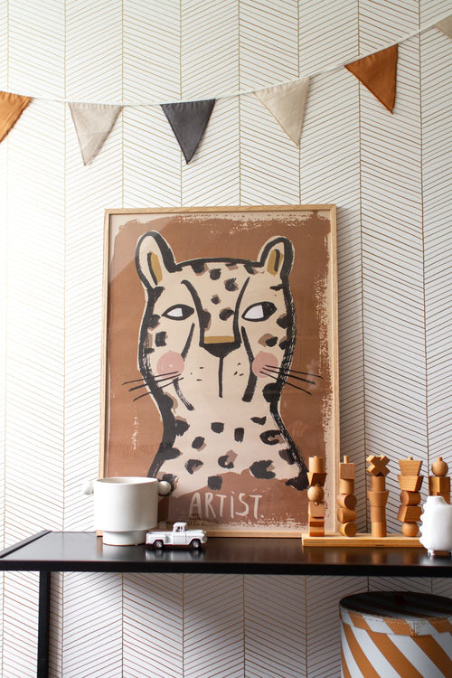 ESTAhome behang visgraat-motief wit en goud - 53 cm x 10.05 m - 139135