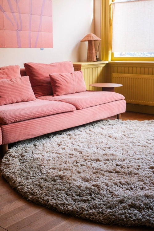 Interieur05 vloerkleed Pilo - hoogpolig - groen/beige - Ø240 cm
