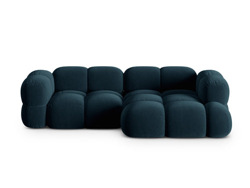Cosmopolitan Design rechter hoekbank Loretto 3-zits, flueel diepe olie - 147x250x68cm