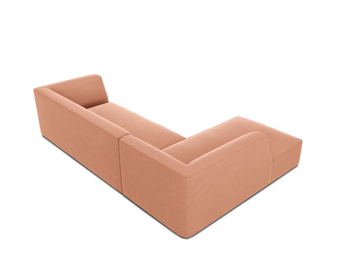Micadoni linker hoekbank Ruby 4-zits, flueel, roze - 180x273x69cm