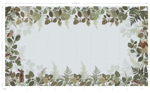 ESTAhome fotobehang bosdieren groen en bruin - 500 x 279 cm - 159102
