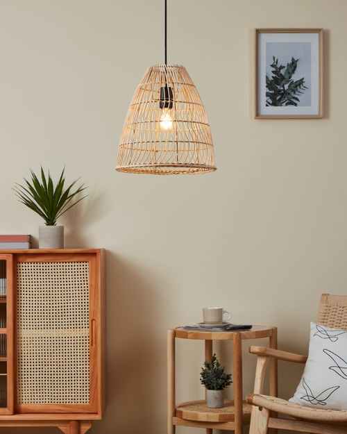 EGLO hanglamp Ayesgarth - e27 - ø 33 cm - zwart/hout - vtwonen shop