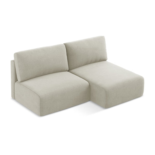 LaMiaSofa hoekbank rechts Ostia - textuurstof - lichtbeige - 210x149x79