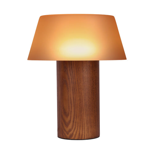 Atmooz tafellamp Vancouver - bruin - Ø 28 x H 34 cm - geïntegreerde led