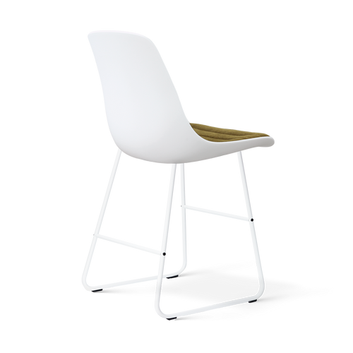 Nolon Nino-Liv barkruk wit met mosgroen zitkussen - wit onderstel - 65 cm