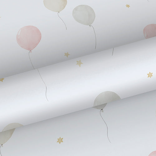 Sanders & Sanders behang luchtballon licht roze, beige en wit - 53 cm x 10.05 m - 640634
