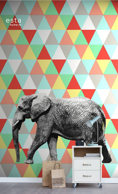 ESTAhome fotobehang olifant multicolor - 200 x 279 cm - 158707 - vtwonen shop