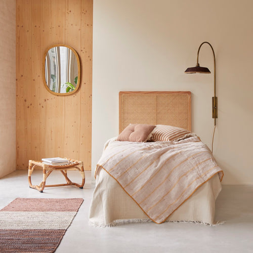 Tikamoon Hoofdbord van gevlochten rotan 90 cm - Naturel - vtwonen shop