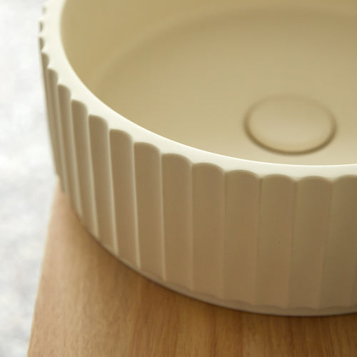 Tikamoon Ronde cementen wastafel cream ∅ 36 cm - Beige