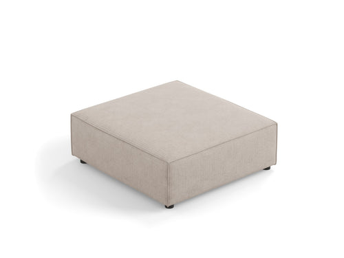 Cosmopolitan Design Poef Arendal chenille met ribbeleffect, donkerbeige - 80x102x40cm