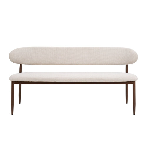 Giga Meubel Eetkamerbank Alexia - Stof - Beige/Walnoot - 180x55x77cm