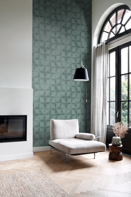 Origin Wallcoverings behang 3D-motief petrolblauw - 50 x 900 cm - 347961 - vtwonen shop