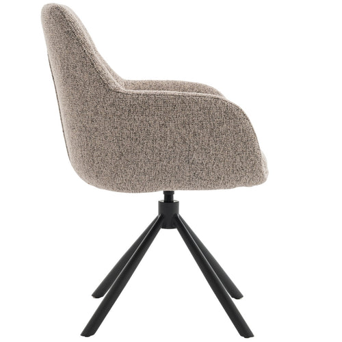 DÉJA Living Eetkamerstoel Noé - Taupe/Zwart - Draaibaar - Set van 2 - vtwonen shop