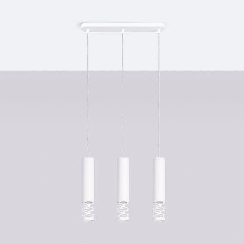 Sollux Lighting Hanglamp LIRO 3L wit - 40x6x125cm