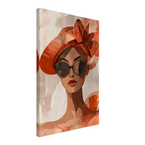Artfulprints Canvas Timeless fashion portrait canvas - 40x60 cm - beige