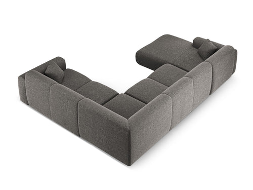 Cosmopolitan Design Panoramische hoekbank rechts Nolio 6-zits, chenille grijs - 252x342x72cm