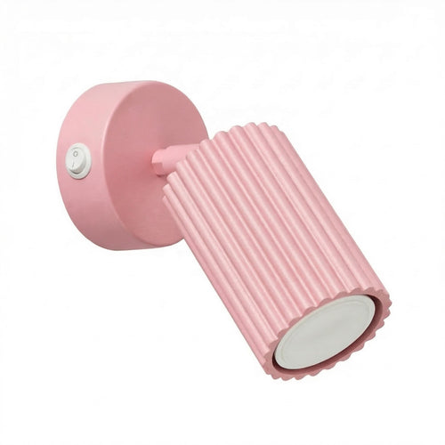 Sollux Lighting Wandlamp KARBON roze met schakelaar - 8x16x16cm