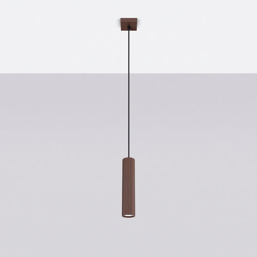 Sollux Lighting Hanglamp KARBON 1 bruin - 8x8x118cm
