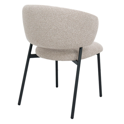 Giga Meubel Eetkamerstoel Feya Beige/Zwart - Stof - Japandi - Set van 2