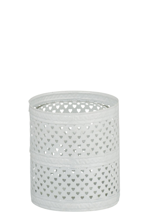 J-Line windlicht Glitter - metaal - wit - small - 2 stuks - vtwonen shop