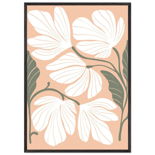 Artfulprints Poster met Lijst Boho – Delicate flowers   - 70x100 cm - Wit