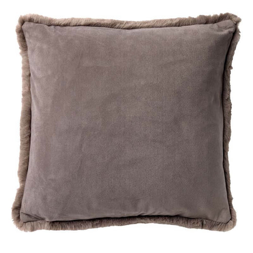 VOORDEELSET - 3-delig - Zaya & Harvey - 2 sierkussens 45x45 cm - 1 plaid 150x200 cm - taupe