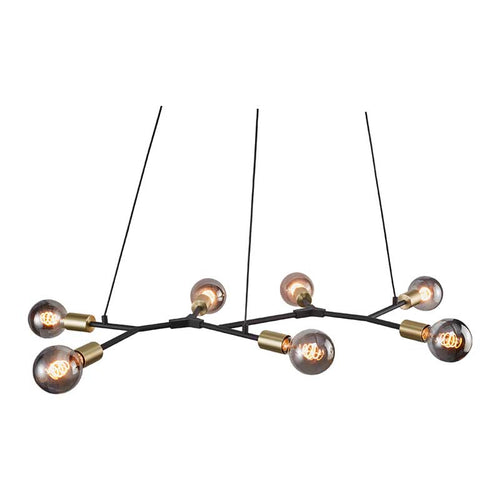 Nordlux Josefine Hanglamp - 7-lichts E27 - Zwart/Messing - vtwonen shop