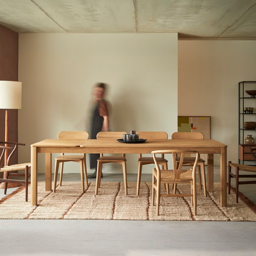 Tikamoon Uitschuifbare massief teakhouten tafel voor 8-10 personen. - Naturel