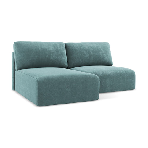 LaMiaSofa hoekbank links Ostia - chenille stof - jeans - 210x149x79