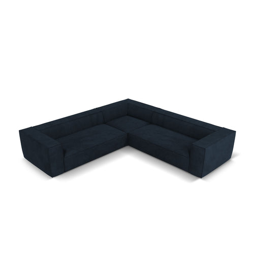 Cosmopolitan Design - Symmetrische hoekbank Turin 5-zits, structurele stof donkerblauw - 280x280x68cm
