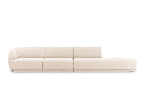 Micadoni Rechte bank Miley 4-zits, chenille, lichtbeige - 90x323x70cm