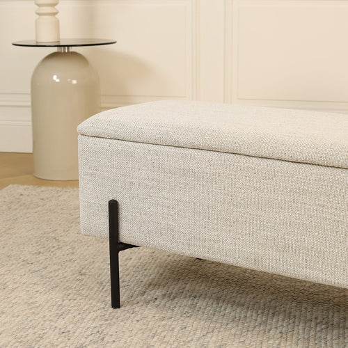 Nolon Jente bankje met opbergruimte beige melange - 95 x 37 cm