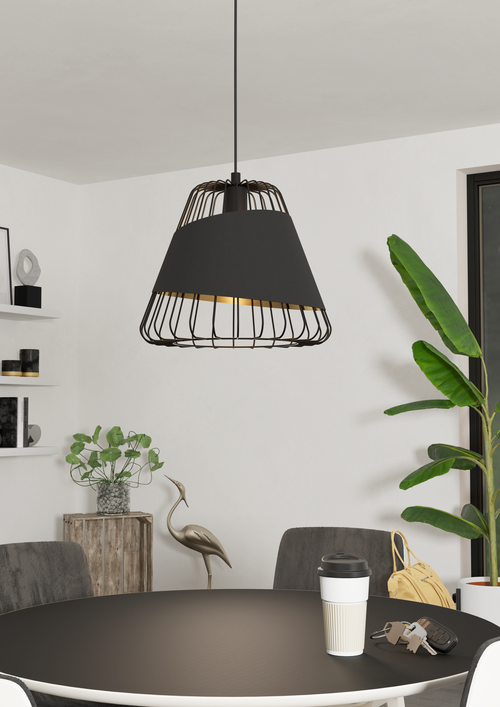 EGLO hanglamp Austell - e27 - ø 36 cm - zwart/goud - vtwonen shop