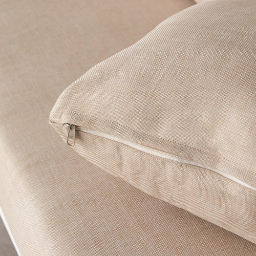 Tikamoon 3-zits tuinbank in ecrukleurige stof en wit metaal - Beige