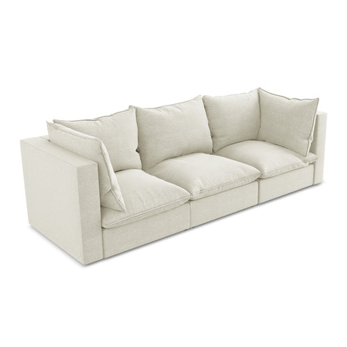 LaMiaSofa 3-zits bank Ravenna - bouclé - zand - 255x90x77