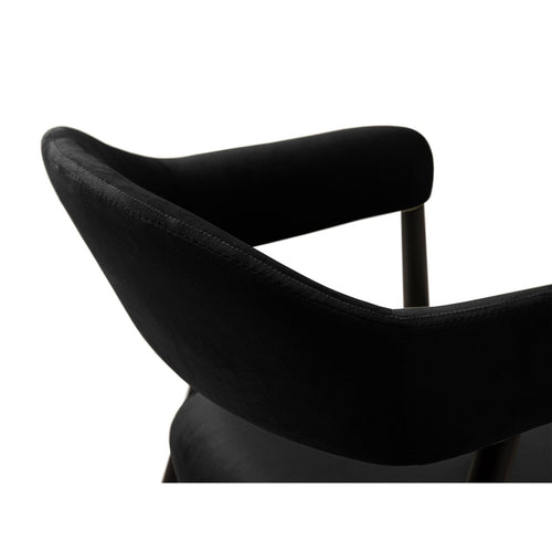 Set van 2 fluwelen stoelen Adra flueel zwart - 59x56x77cm