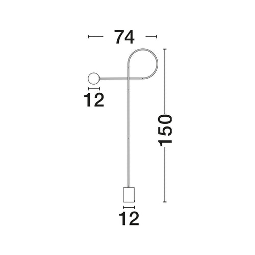Nova Luce DEDALO Vloerlamp Sandy Black, Opal LED G9 1x5W