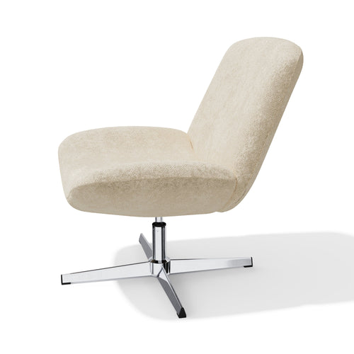 Premium Interiors - Draaistoel ABY - getextureerd fluweel crème 66cm