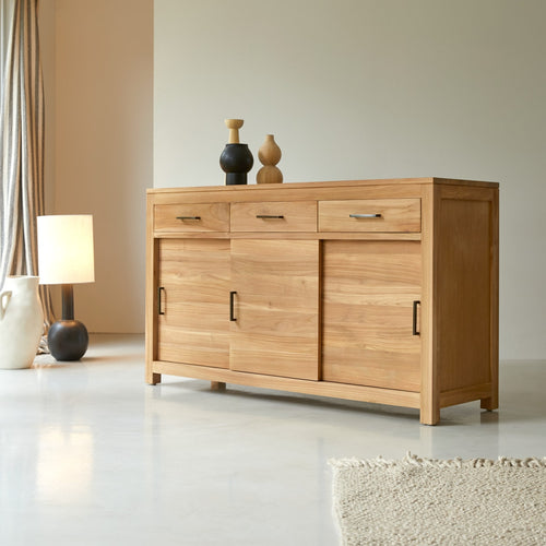 Tikamoon Teakhouten buffet 150 cm - Naturel - vtwonen shop