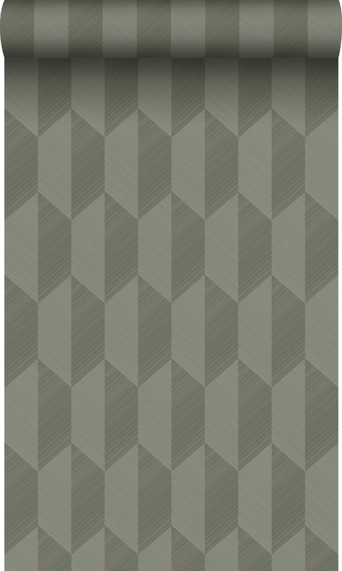 Origin Wallcoverings eco-texture vliesbehang 3D-motief donkergroen - 50 x 900 cm - 348036 - vtwonen shop