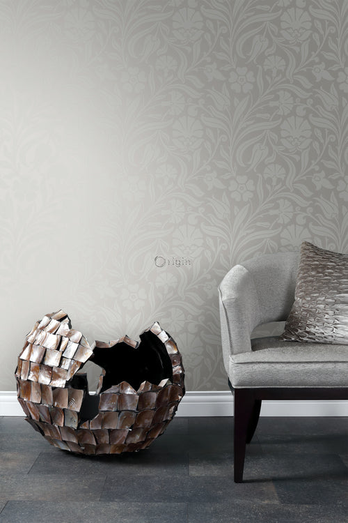 Origin Wallcoverings behang bloemen grijs - 53 cm x 10,05 m - 346636 - vtwonen shop